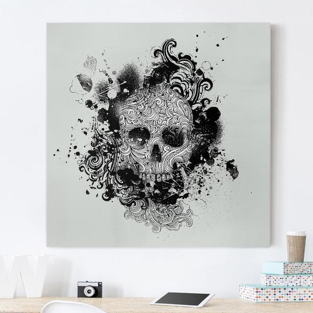 Skull - Wrapped Canvas Graphic Art Happy Larry Format: 260g/m² Canvas, Size: 100cm H x 100cm W on Productcaster.