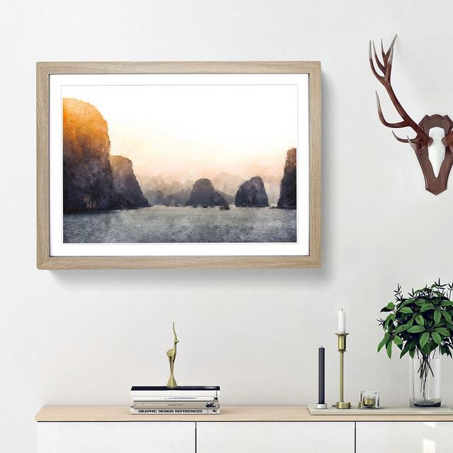 Ha Long Bay in Vietnam - Picture Frame Painting Print East Urban Home Frame Option: Oak Framed, Size: 33cm H x 45cm W x 2cm D on Productcaster.