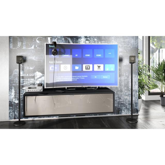 Mccaffrey TV Stand for TVs up to 55" Metro Lane Colour: Black/Sand Grey High Gloss on Productcaster.