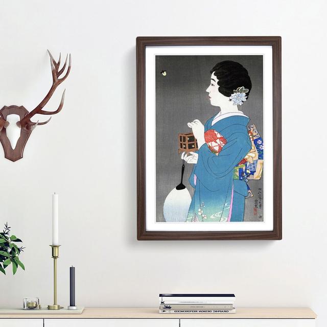 Lady Holding a Box by Ito Shinsui - Picture Frame Painting Print East Urban Home Frame Option: Walnut Framed, Size: 48cm H x 36cm W x 2cm D on Productcaster.