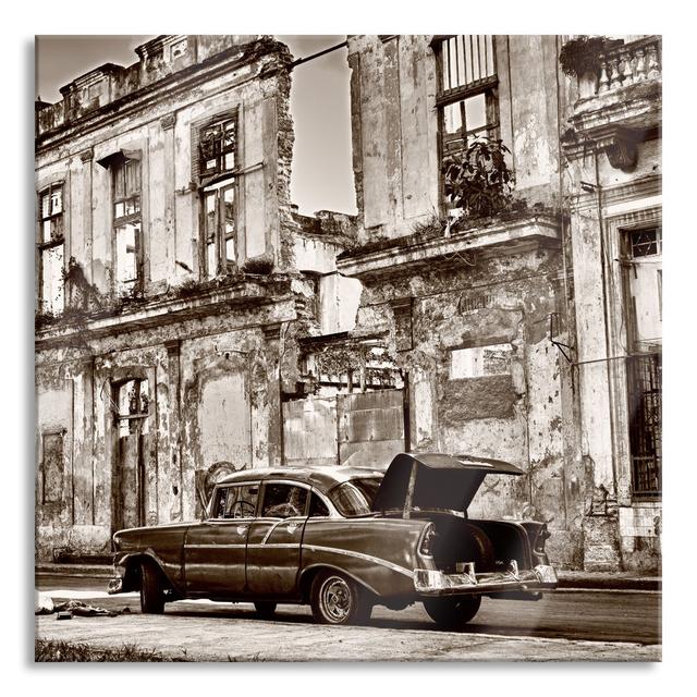 The Streets of Havana - Unframed Photograph on Glass Williston Forge Size: 80cm H x 80cm W x 0.4cm D on Productcaster.