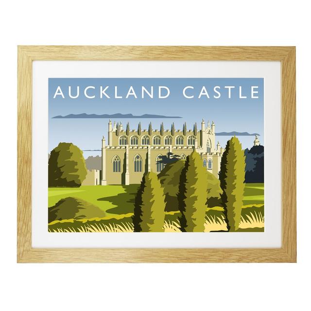 Auckland Castle - Graphic Art Print on Paper 17 Stories Frame Option: Oak Framed, Size: 30cm H x 40cm W x 3cm D on Productcaster.