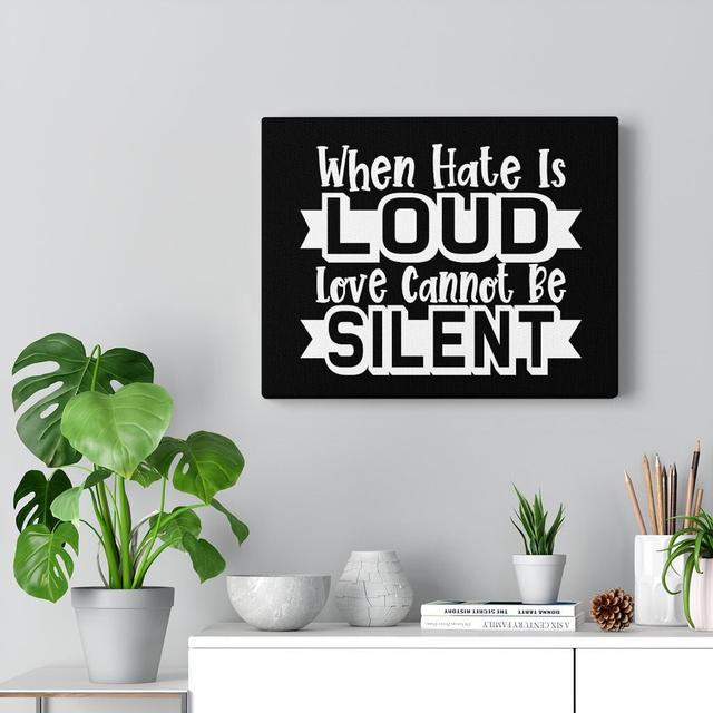 Love Cannot Be Silent - Wrapped Canvas Print Blue Elephant Size: 46cm H x 61cm W on Productcaster.