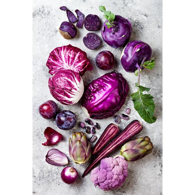 Raw Purple Vegetables by Sveta Zarzamora - Wrapped Canvas Photograph Ebern Designs Size: 91cm H x 61cm W x 3.8cm D on Productcaster.