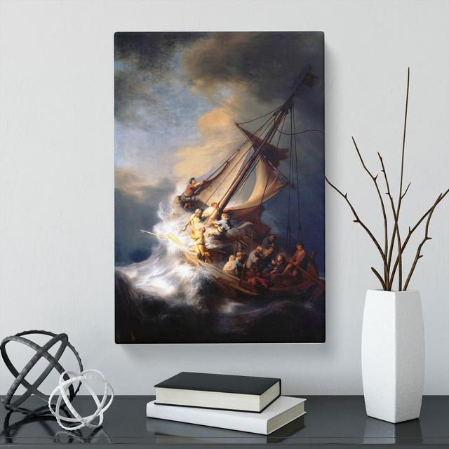 Christ In The Storm Of Galilee by Rembrandt Van Rijn - Wrapped Canvas Painting East Urban Home Size: 76cm H x 50cm W x 3cm D on Productcaster.