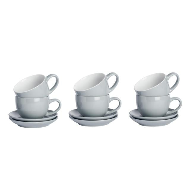 Argon Tableware - Coloured Cappuccino Cup & Saucer Set - 250ml (Set of 12) Argon Tableware Colour: Grey on Productcaster.