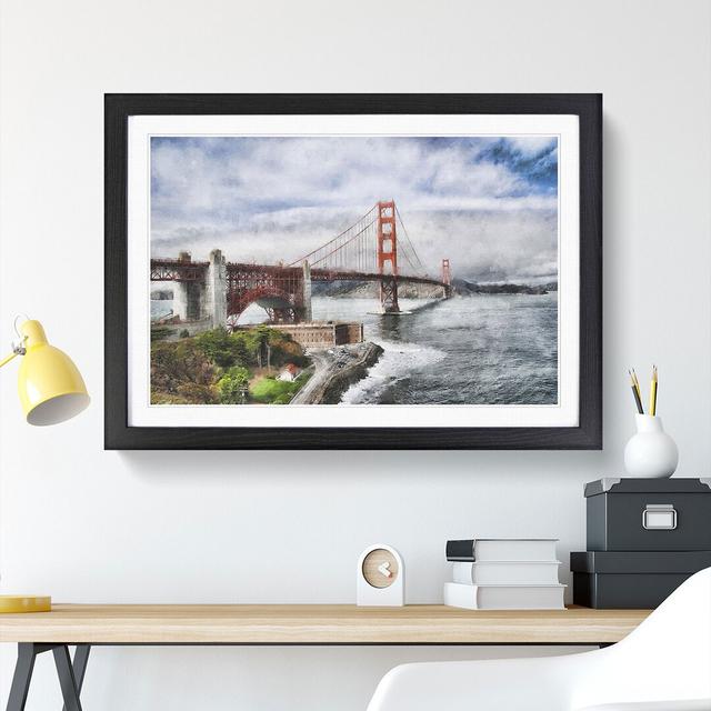 Golden Gate Bridge Vol.5 - Picture Frame Painting East Urban Home Size: 48cm H x 65cm W x 2cm D, Frame Option: Black Framed on Productcaster.