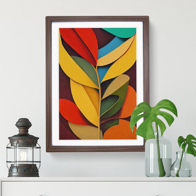 XV1022-3401X Paper Leaves Abstract - Print George Oliver Size: 36cm H x 27cm W, Format: Walnut Framed on Productcaster.