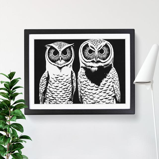 Monochrome Owls Vol.1 - Single Picture Frame Print Alpen Home Frame Colour: Black Framed, Size: 25cm H x 34cm W x 2cm D on Productcaster.