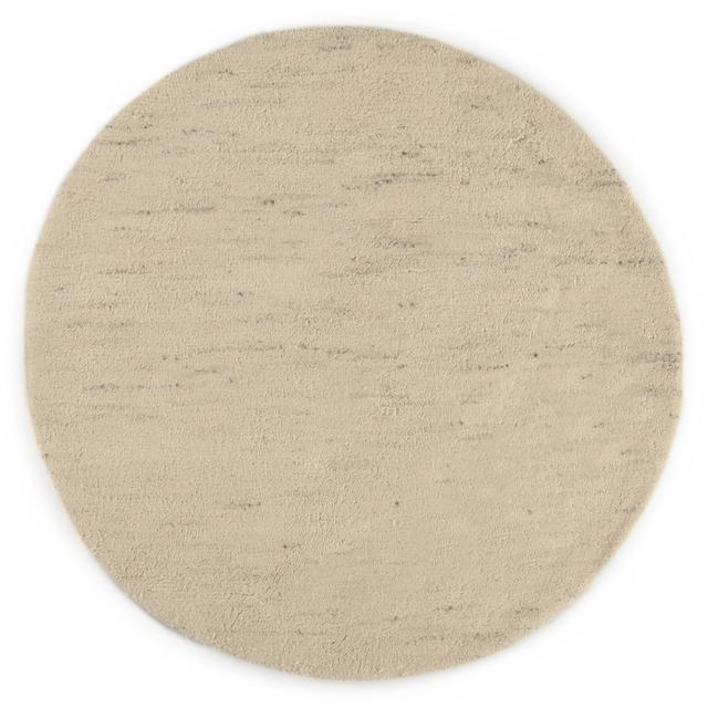 Pinney Hand Woven Hand Knotted Beige Area Rug Set Ebern Designs Rug Size: Round 200cm on Productcaster.