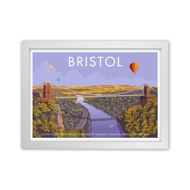 Bristol Clifton Travel Art Print By Stephen Millership 30 X 40Cm / White Grain Rosalind Wheeler Format: White Framed Canvas, Size: 46cm H x 63cm W x 3 on Productcaster.