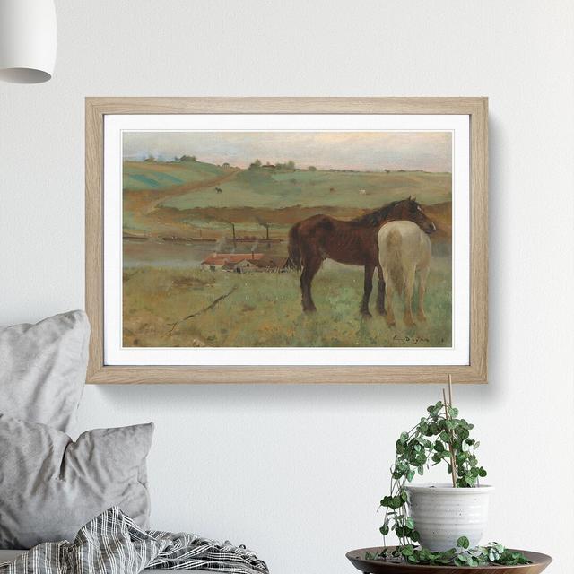 Horses in a Meadow 1995.11.1 by Edgar Degas - Picture Frame Painting East Urban Home Size: 27cm H x 36cm W x 2cm D, Frame Option: Oak Framed on Productcaster.