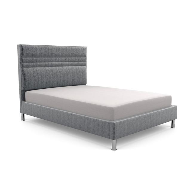 Premium Bowgreave Upholstered Bed Frame Brayden Studio Upholstery Colour: Silver, Upholstery Material: Crushed Velvet, Size: Single (3') on Productcaster.