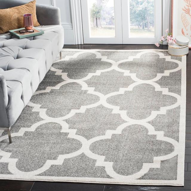 Kathy Hooked Grey/Beige Indoor / Outdoor Rug Canora Grey Rug Size: Rectangle 182 x 274cm on Productcaster.