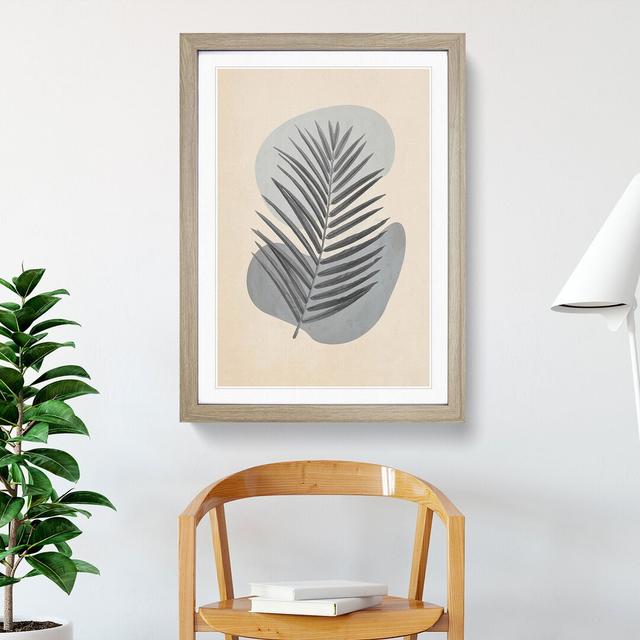 Grey Botanical Rock Composition - Picture Frame Graphic Art East Urban Home Size: 90cm H x 65cm W x 2cm D, Frame Option: Oak Framed on Productcaster.