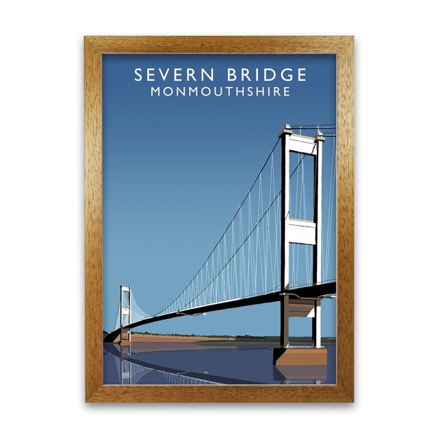 Severn Bridge Monmouthshire by Richard O'Neill - Print 17 Stories Size: 42cm H x 29.7cm W x 3cm D, Format: Honey Oak Framed on Productcaster.