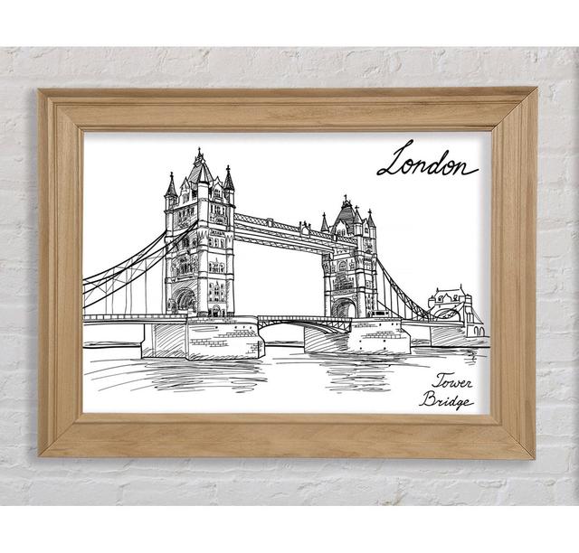 Tower Bridge Outline 7 Framed Print Bright Star Size: 42cm H x 59.7cm W on Productcaster.