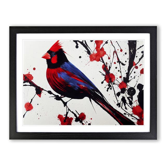 Cardinal Bird Splash Vol.2 - Picture Frame Painting The Seasonal Aisle Size: 25cm H x 34cm W x 2cm D, Frame Colour: Black Framed on Productcaster.