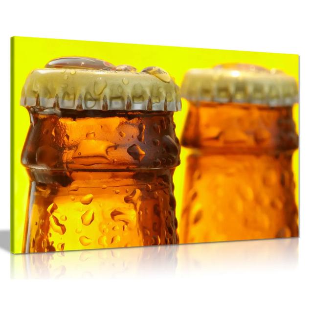 Bottles Of Cold Beer Bar Pub - Wrapped Canvas Print Ebern Designs Size: 41cm H x 61cm W on Productcaster.