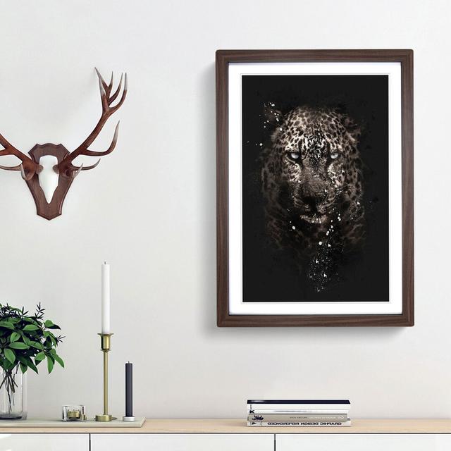 Leopard In The Dark Paint Splash - Picture Frame Graphic Art East Urban Home Frame Option: Walnut Framed, Size: 45cm H x 33cm W x 2cm D on Productcaster.