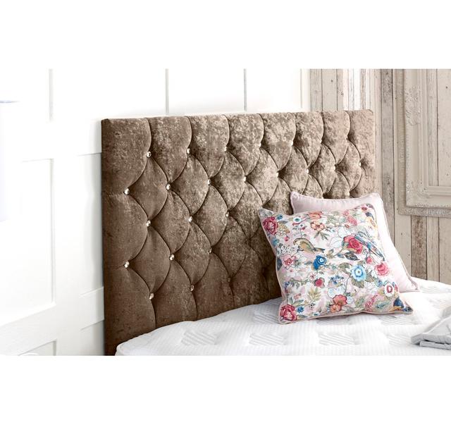 Womack Upholstered Headboard Rosdorf Park Size: Small Single (2'6), Colour: Brown on Productcaster.