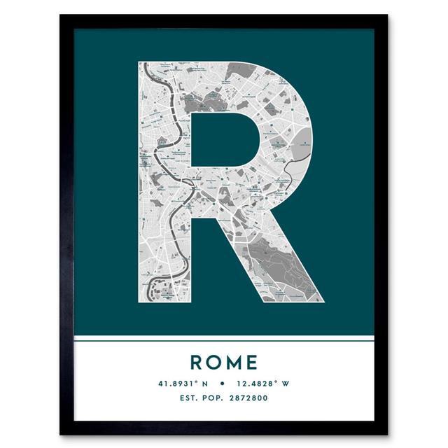 Rome Teal - Picture Frame Typography Wee Blue Coo on Productcaster.