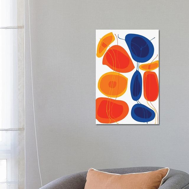 Orange And Blue Flowers by Emmanuel Signorino - Wrapped Canvas Print Metro Lane Size: 66.04cm H x 45.72cm W x 3.81cm D on Productcaster.