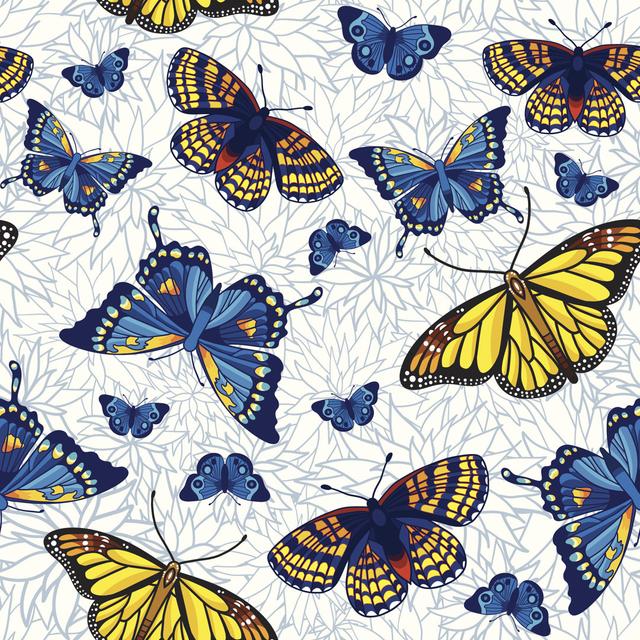 Essonnes Butterfly Illustration by Sntpzh - Print Brambly Cottage Size: 91cm H x 91cm W x 3.8cm D on Productcaster.