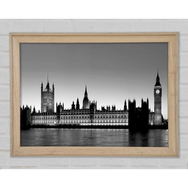 London Houses Of Parliament Black And White - Print Brayden Studio Size: 42cm H x 59.7cm W x 1.5cm D on Productcaster.