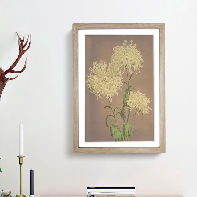 Yellow Chrysanthemums by Ogawa Kazumasa - Picture Frame Painting Print East Urban Home Frame Option: Oak Framed, Size: 48cm H x 36cm W x 2cm D on Productcaster.