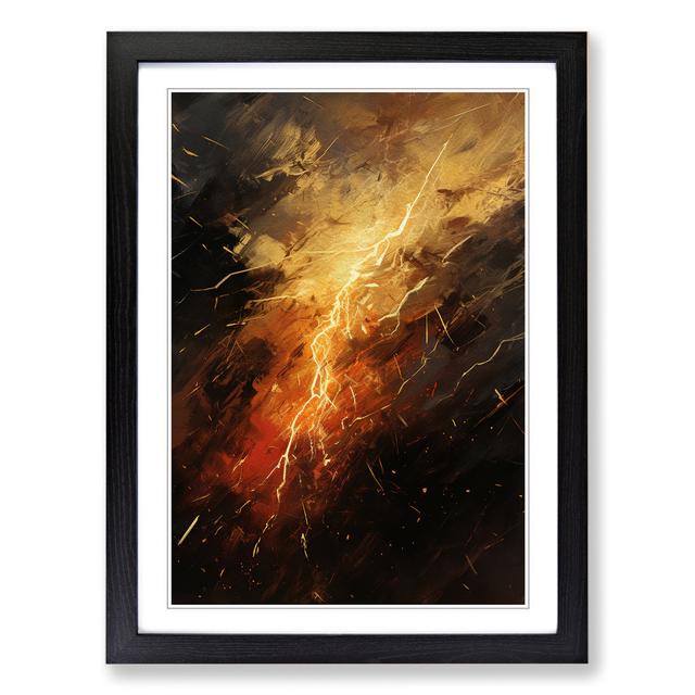 Thunderstorm Gestural Marlow Home Co. Format: Black Framed, Size: 64cm H x 46cm W on Productcaster.