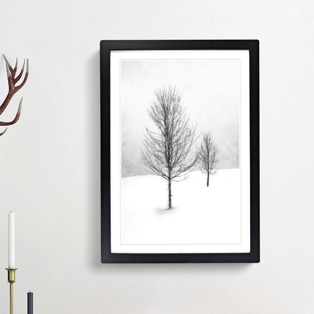 Winter Trees Abstract - Picture Frame Painting Print East Urban Home Size: 87cm H x 62cm W x 2cm D, Frame Option: Black Framed on Productcaster.