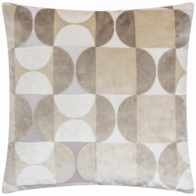 Bardot Geometric Square Throw Cushion Cover Paoletti Colour: Natural on Productcaster.