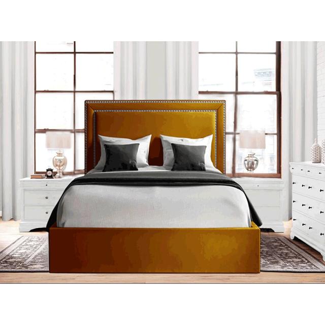 Kanter Upholstered Bed Frame Canora Grey Size: Single (3'), Colour: Turmeric Yellow on Productcaster.