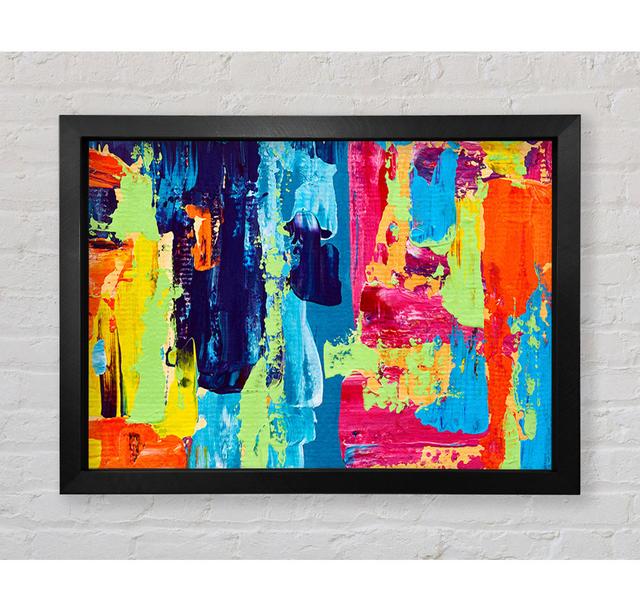 Vibrant Patchwork Blobs Framed Print Ivy Bronx Size: 100cm H x 141.4cm W x 3.4cm D on Productcaster.