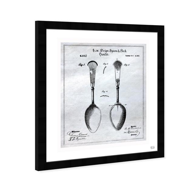 'Design for Spoon And Fork Handles' Framed Graphic Art East Urban Home Size: 31cm H x 25cm W on Productcaster.