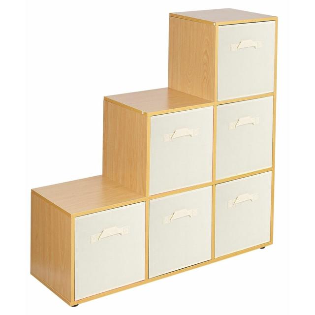 Joelle Bookcase 17 Stories Colour (Body/Front): Beech/Cream on Productcaster.