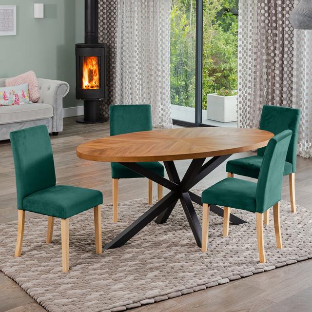 Soderquist 4 - Person Dining Set Natur Pur Chair Colour: Green on Productcaster.