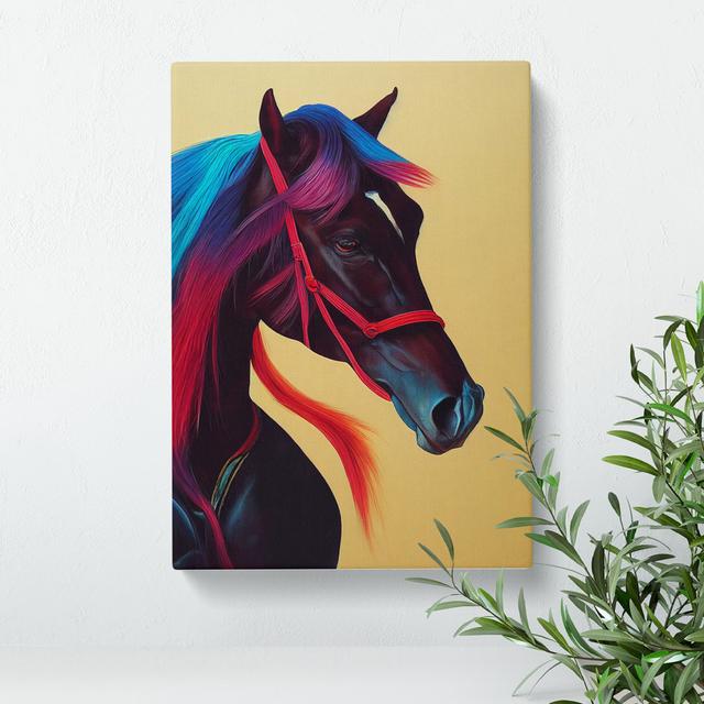 Bright Horse - Wrapped Canvas Print Brambly Cottage Size: 60cm H x 40cm W x 3cm D on Productcaster.