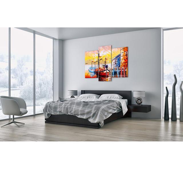 Happy Return - 3 Piece Unframed Painting Print Set on Canvas Longshore Tides Size: 100cm H x 130cm W x 1.8cm D on Productcaster.