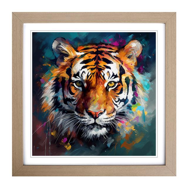 Tiger Abstract Art No.1 - Single Picture Frame Art Prints on Wood Latitude Vive Format: Oak on Productcaster.