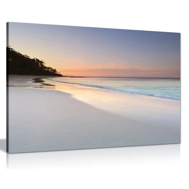 Pretty Soft Colours Beach Sky And Sand Seaside Canvas Wall Art Picture Print Highland Dunes Size: 31cm H x 46cm W on Productcaster.