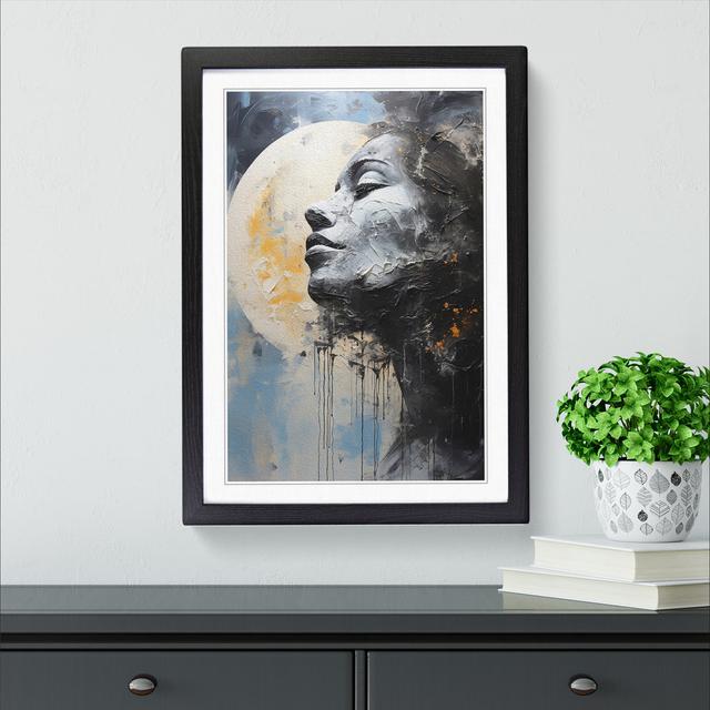 Moon Gestural No.2 - Single Picture Frame Print on Wood Marlow Home Co. Size: 64cm H x 46cm W x 2cm D, Format: Black Framed on Productcaster.