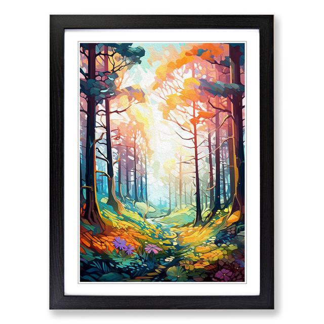 Spring Forest Futurism - Single Picture Frame Print on Wood Alpen Home Format: Black Framed, Size: 34cm H x 25cm W x 2cm D on Productcaster.