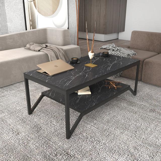 Sigel Frame Coffee Table Wade Logan Colour: Black on Productcaster.