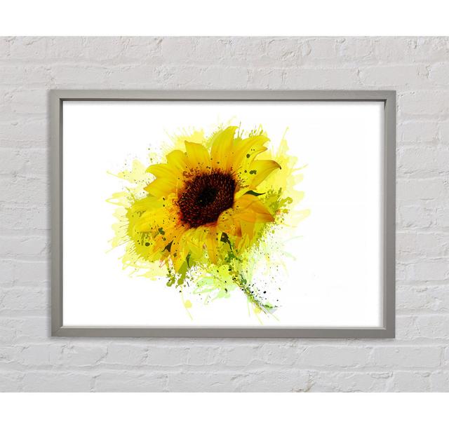 Sunflower Splash 1 - Single Picture Frame Art Prints on Canvas Bright Star Size: 59.7cm H x 84.1cm W on Productcaster.