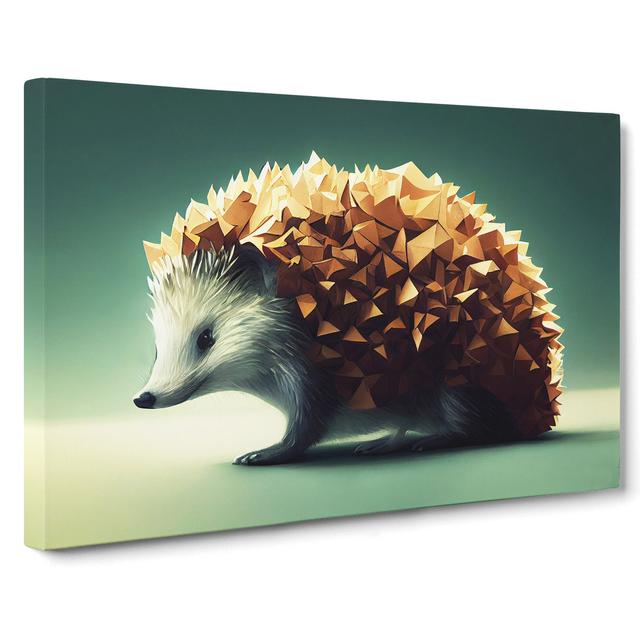 Modern Hedgehog - Wrapped Canvas Painting Alpen Home Size: 40cm H x 60cm W x 3cm D on Productcaster.