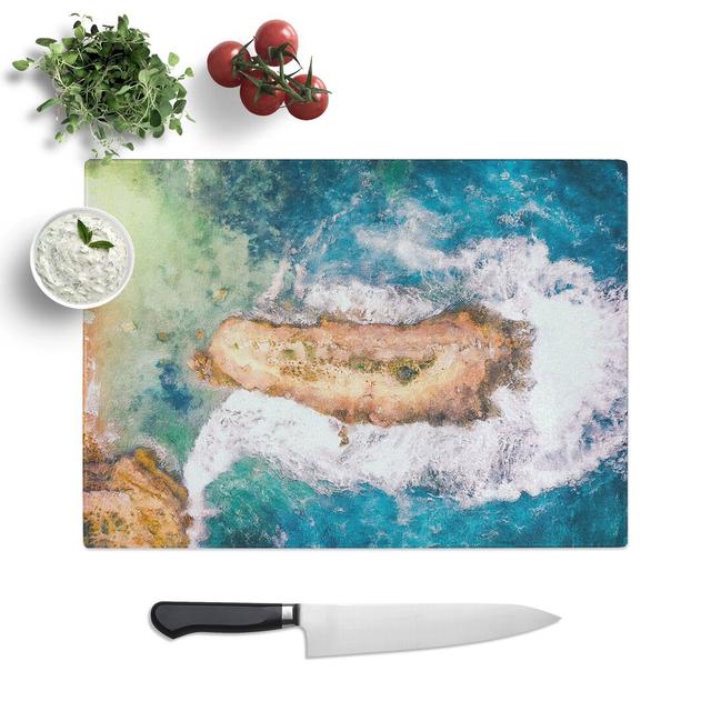 Bay of Islands Painting Chopping Board East Urban Home Size: 0.4cm H x 29cm W x 39cm L on Productcaster.