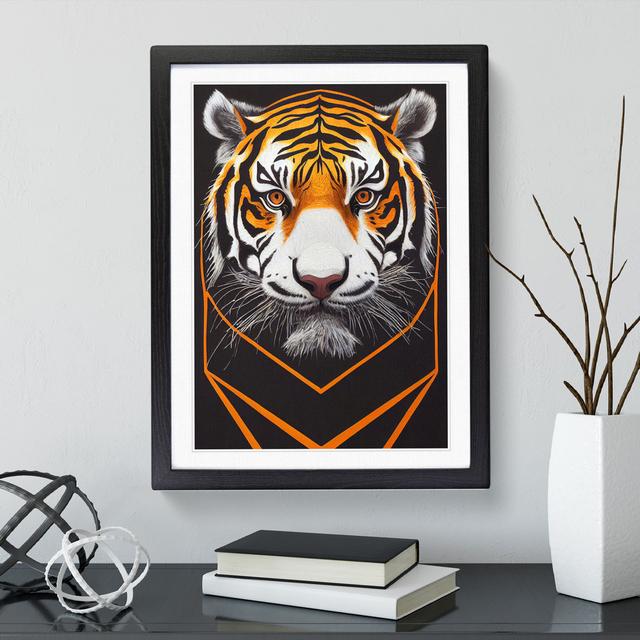 Futuristic Tiger No.2 Abstract - Picture Frame Graphic Art 17 Stories Frame Colour: Black, Size: 34cm H x 25cm W x 2cm D on Productcaster.