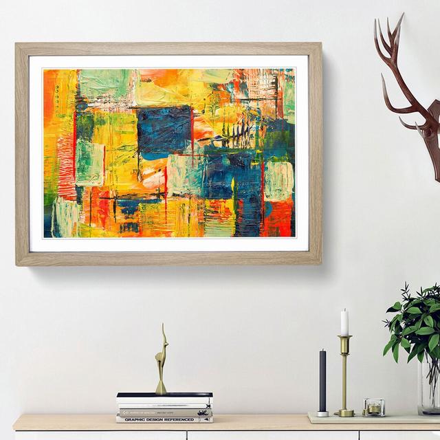 Abstract Art Painting Vol.302 by S.Johnson - Picture Frame Painting Print East Urban Home Size: 62cm H x 87cm W x 2cm D, Frame Option: Oak Framed on Productcaster.